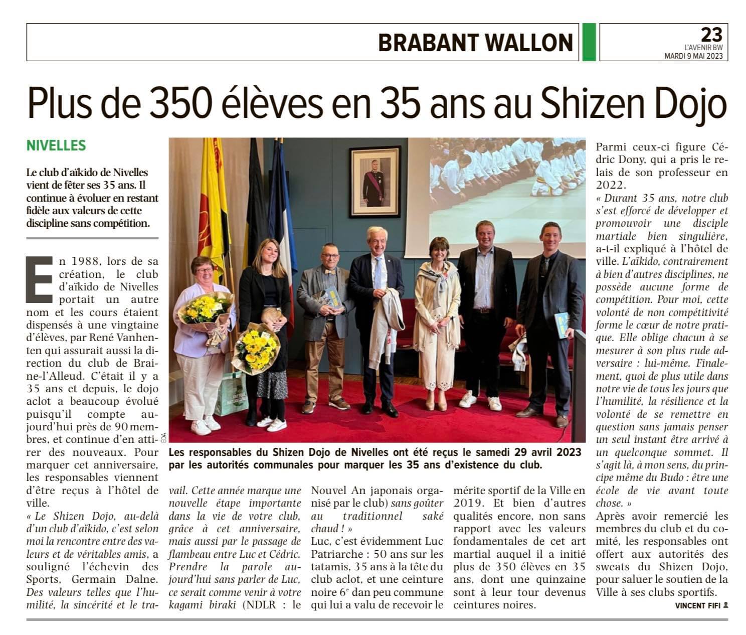 article lAvenir du Brabant Wallon